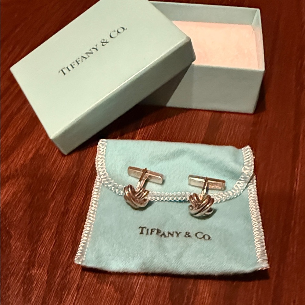 Never used  Tiffany & Co. Silver Signature Cross
Design Cufflinks